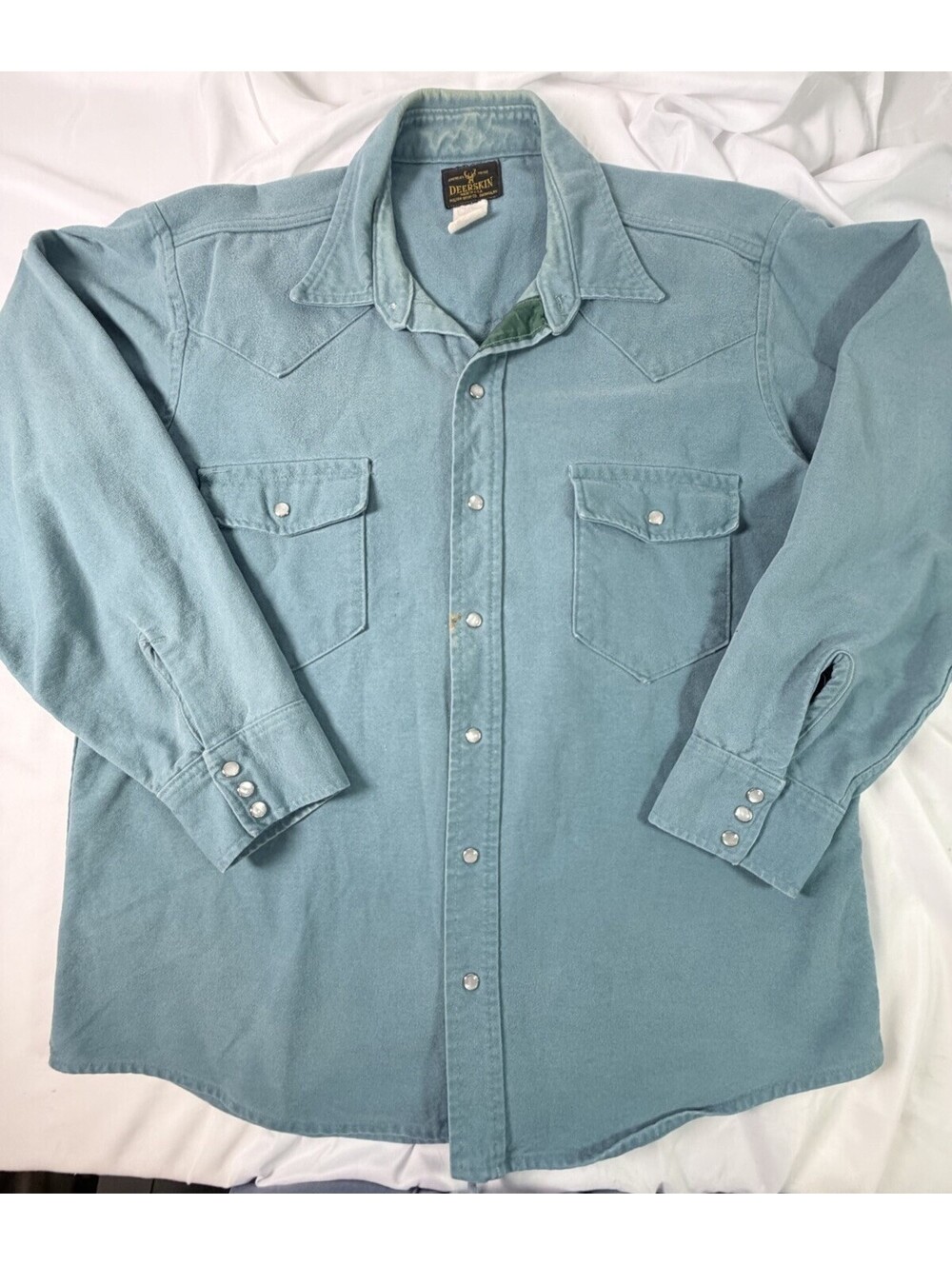 Men’s Vintage Deerskin Western Style Button Up L/XL Made In USA